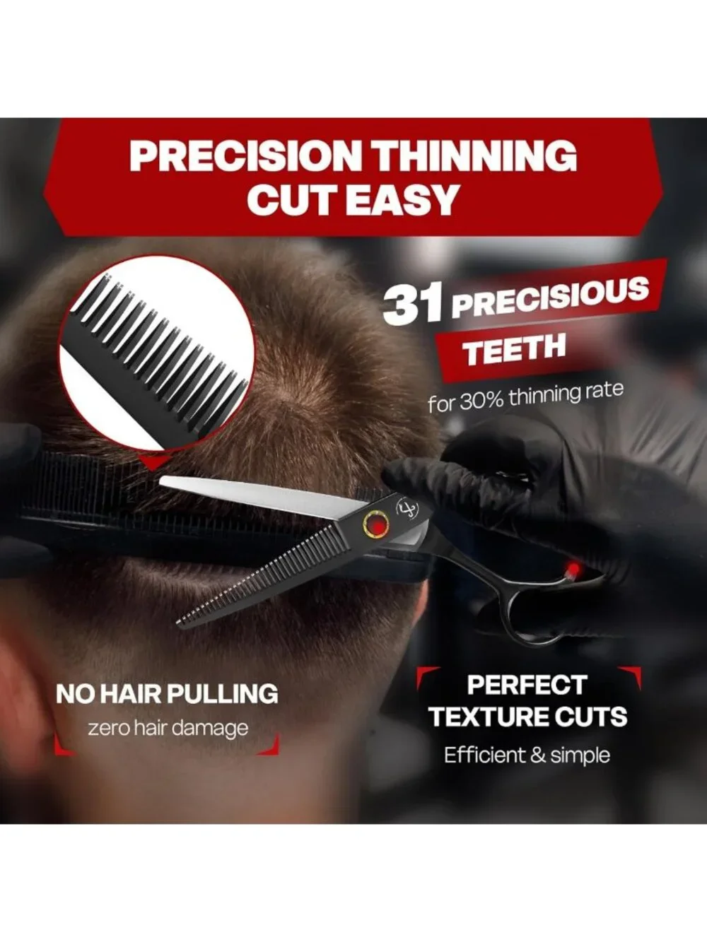 High-End 440C Stainless Steel Hair Cutting Scissors Kit & Thinning Shears - 6.8